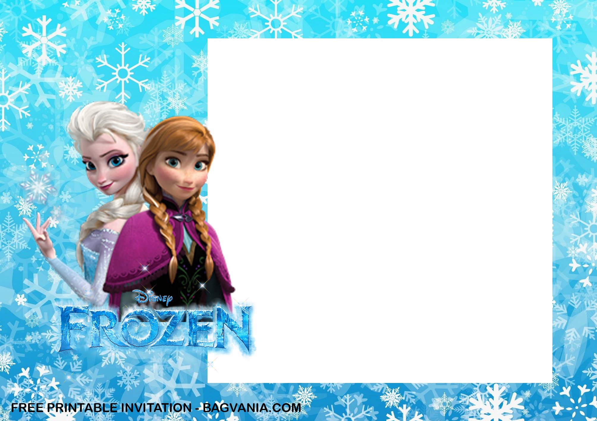 FREE Printable) – Anna and Elsa Frozen Birthday Invitation For Frozen Birthday Card Template