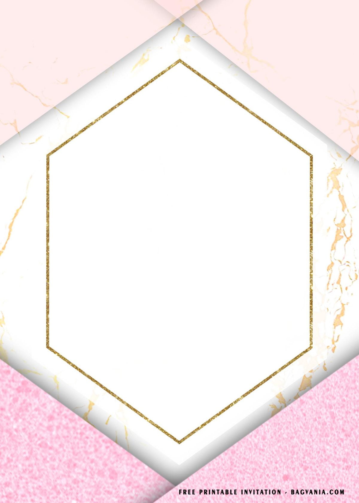 Free Printable Gold Rectangle Baby Shower Invitation Templates With 