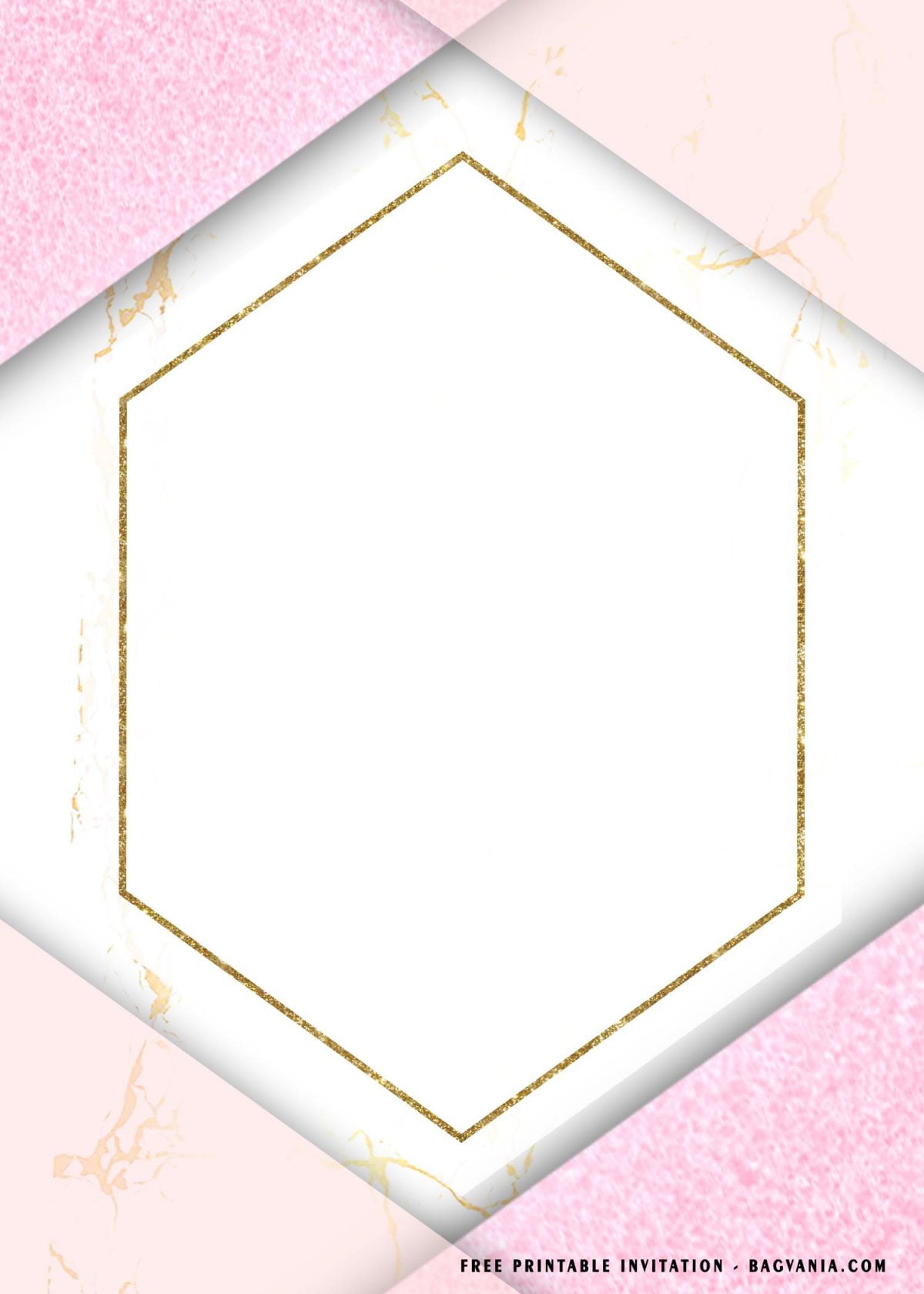 Free Printable Gold Rectangle Baby Shower Invitation Templates With 