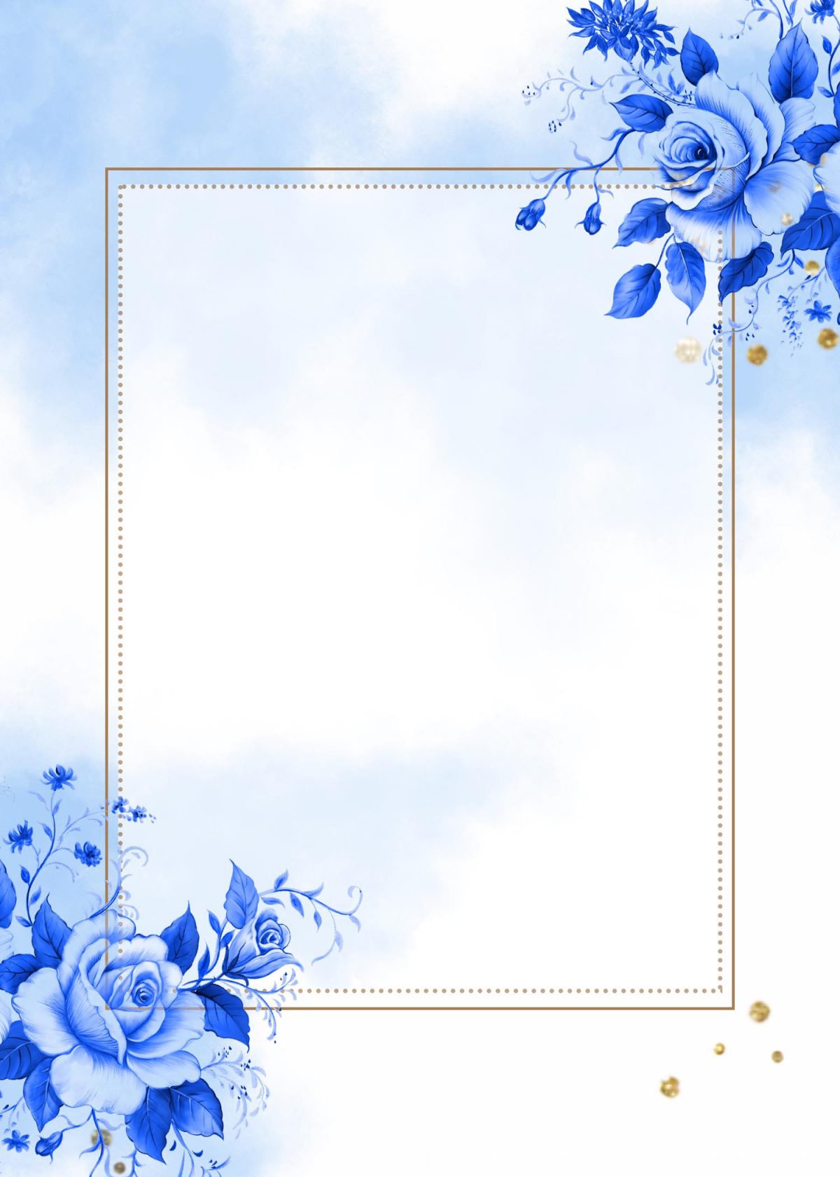 Free Printable Blue Rose Themed Baby Shower Invitation Templates With Blue Roses