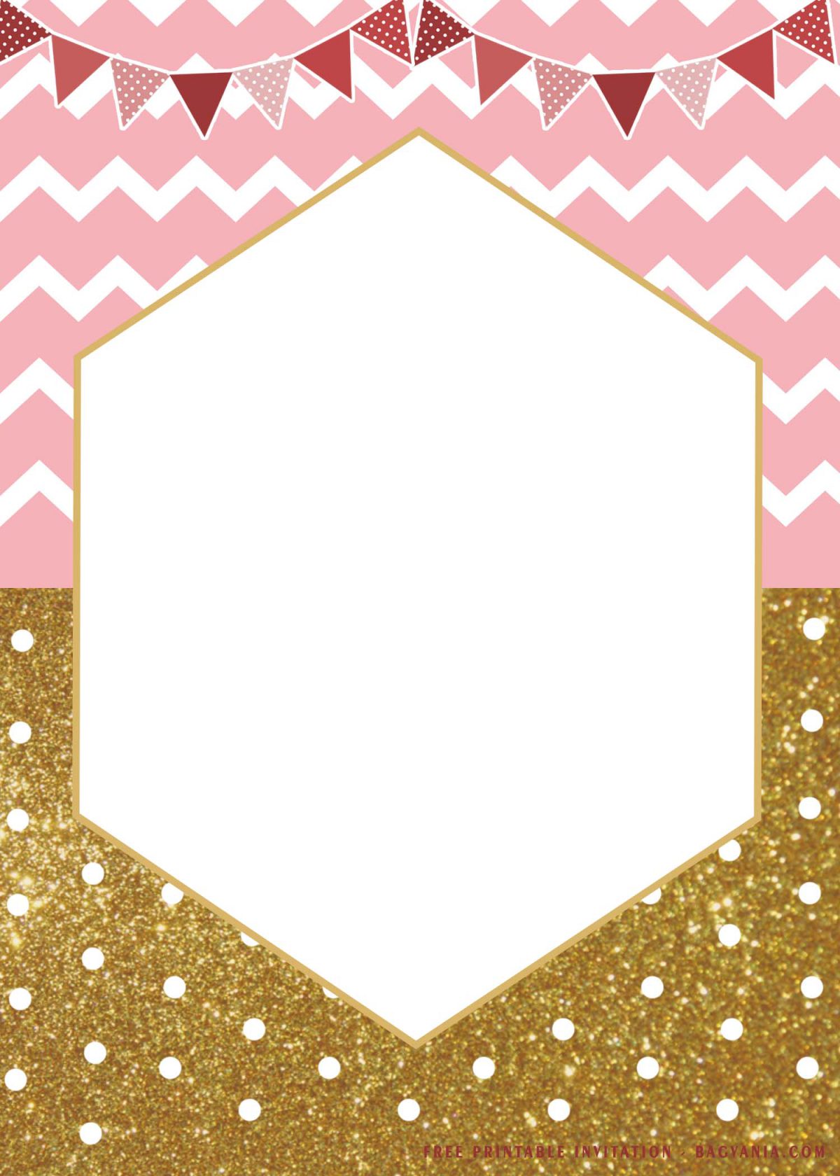 Free Printable Gold And Pink Birthday Invitation Templates With Gold Sprinkles