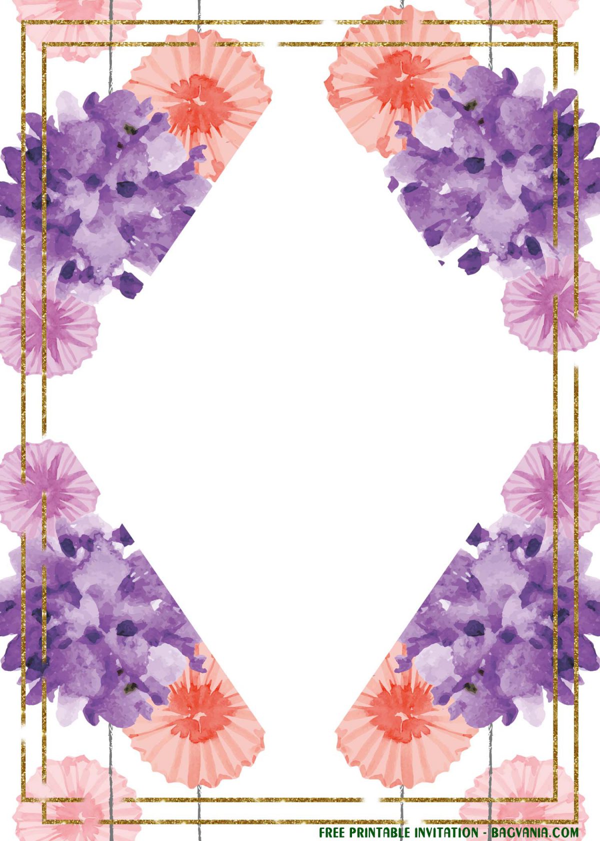 Free Printable Floral Frame Invitation Templates With Floral Painting