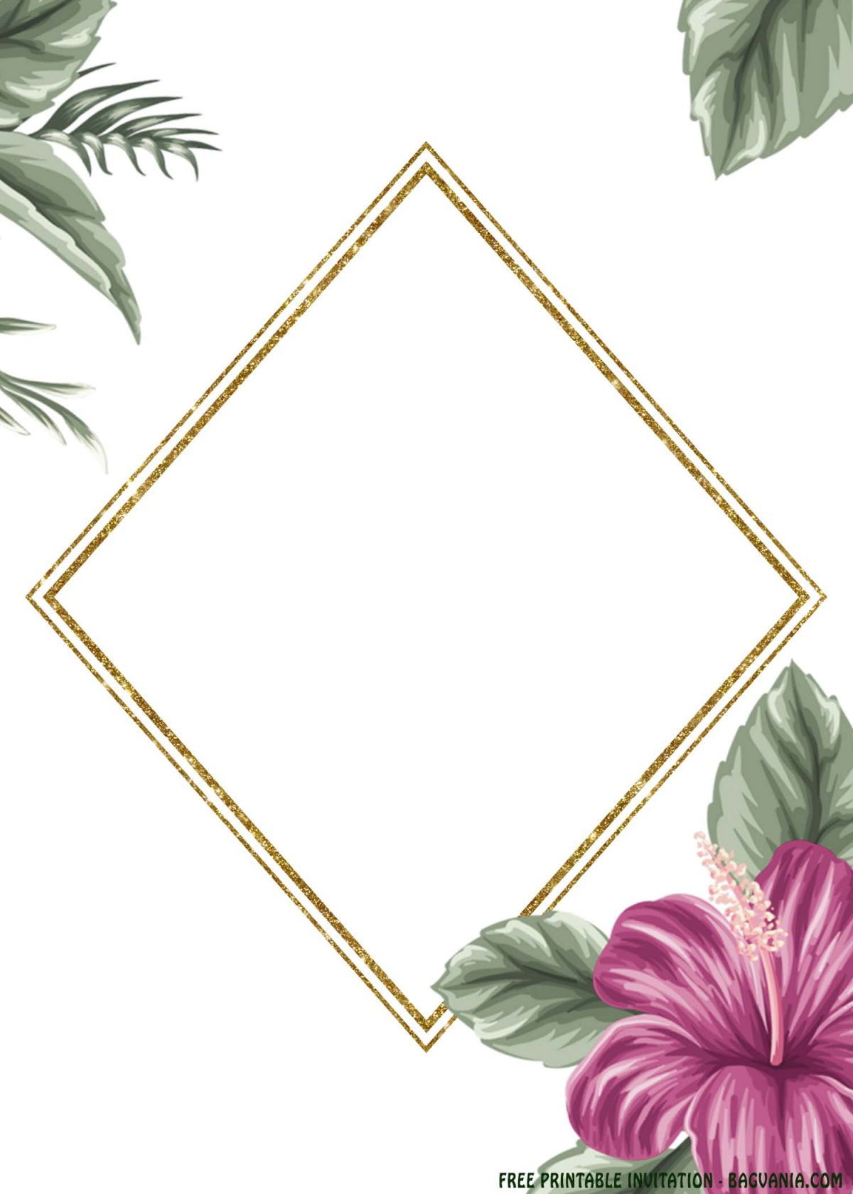 Free Printable Tropical Boho Invitation Templates With White Background