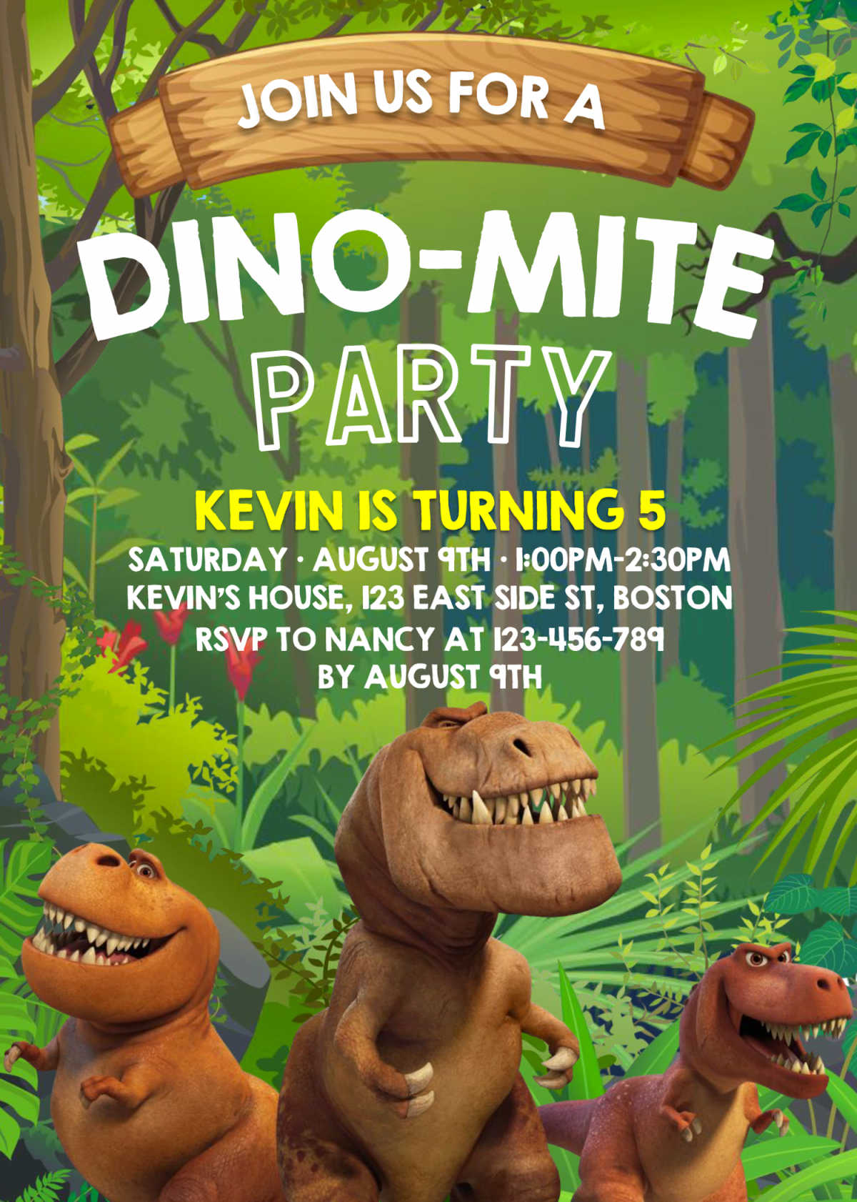 Dinosaur Invitation Templates - Editable With MS Word and has 