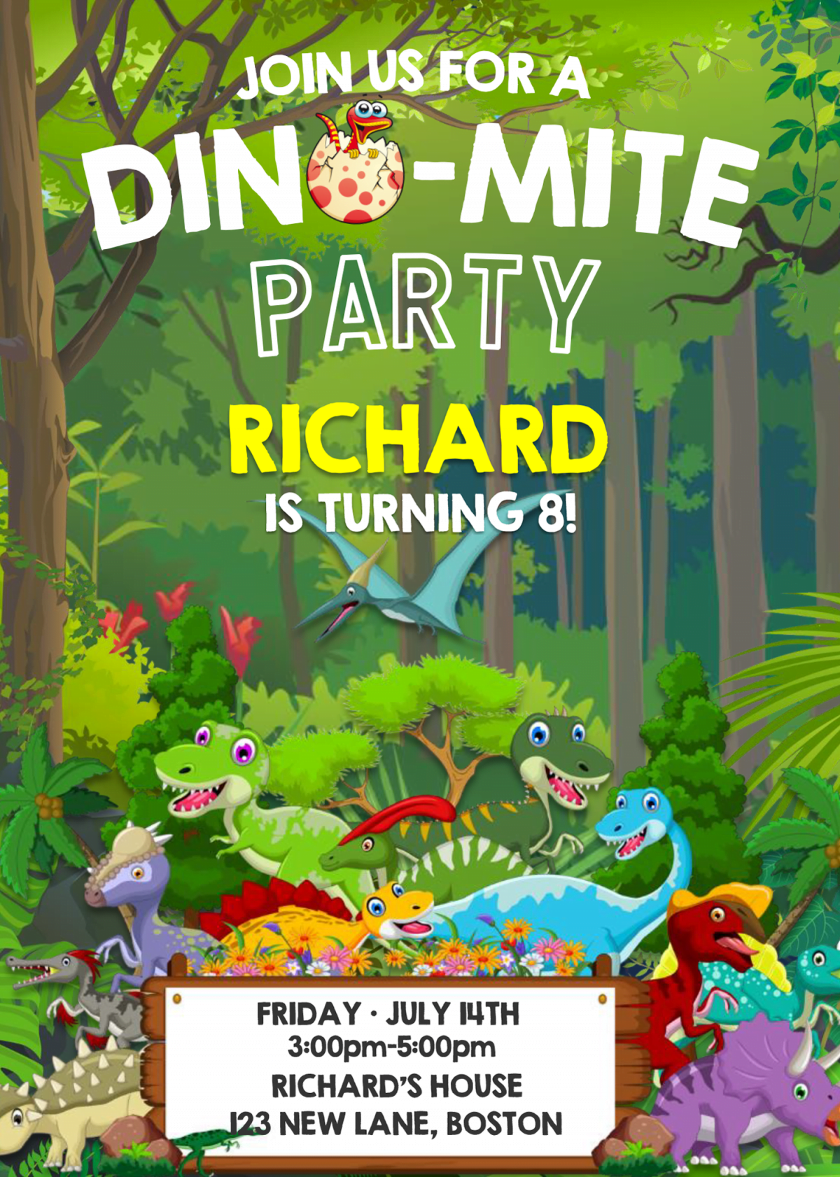 Dinosaur Invitation Templates - Editable With MS Word and has 