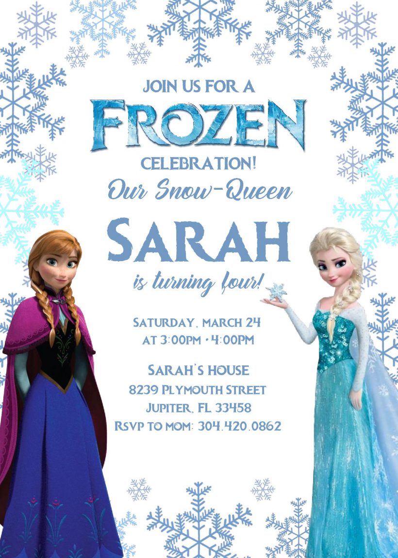 Frozen Invitation Templates - Editable With MS Word | Bagvania