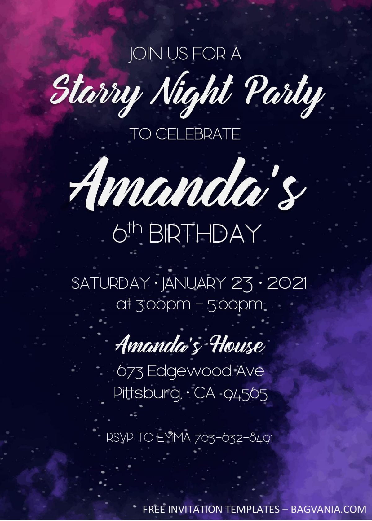 Galaxy Birthday Invitation Templates - Editable With MS Word and has 