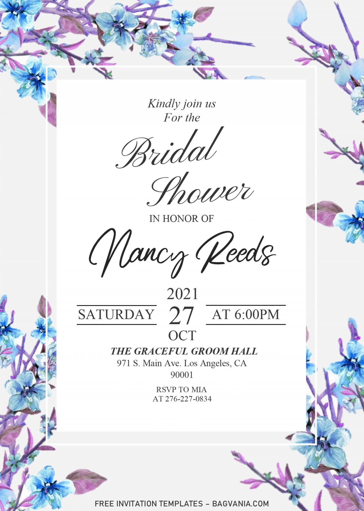 Modern Floral Invitation Templates - Editable .DOCX and has aesthetic fonts