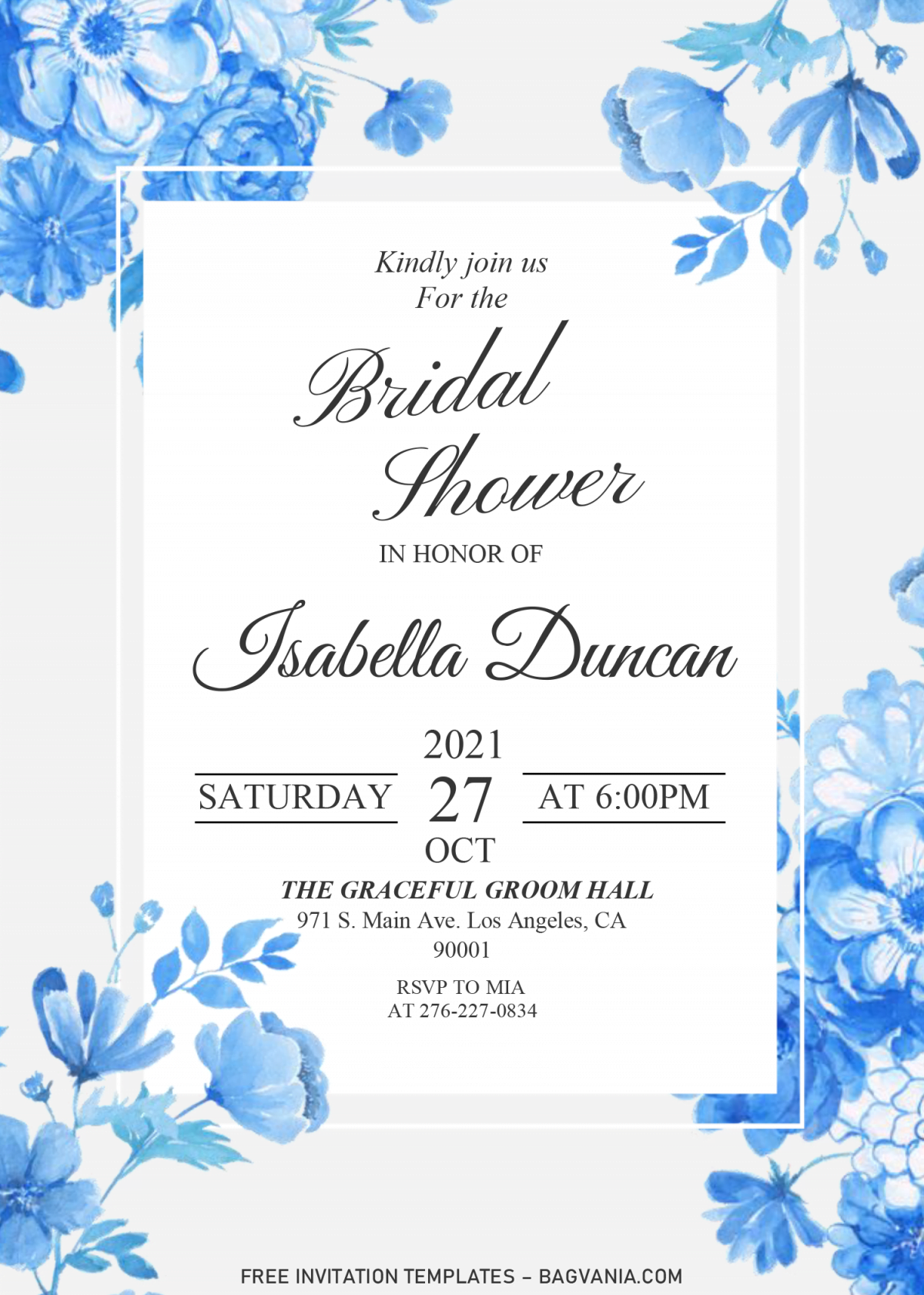 Modern Floral Invitation Templates - Editable .DOCX and has rectangle frame