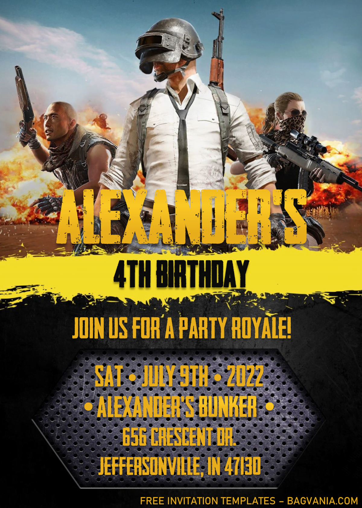 PUBG Birthday Invitation Templates - Editable .Docx With MS Word and has awesome pubg scene