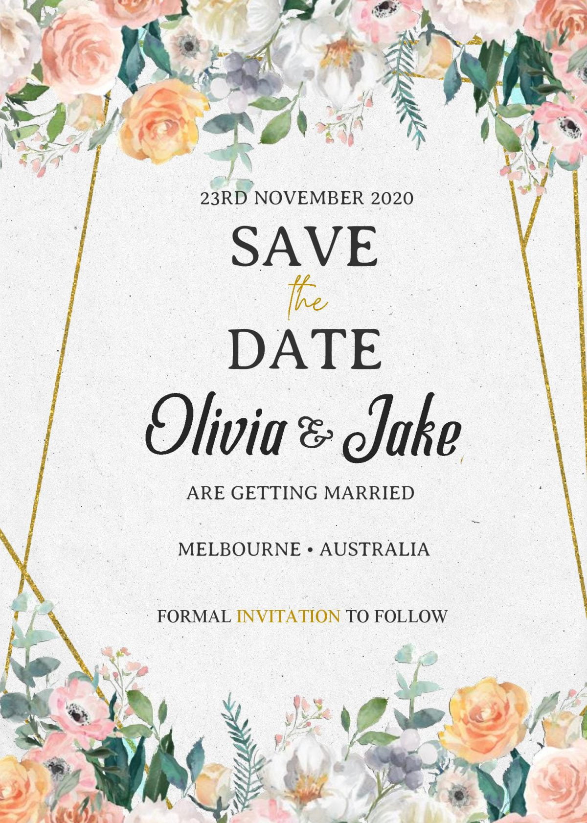 Save The Date Invitation Templates - Editable With MS Word and has blush color scheme