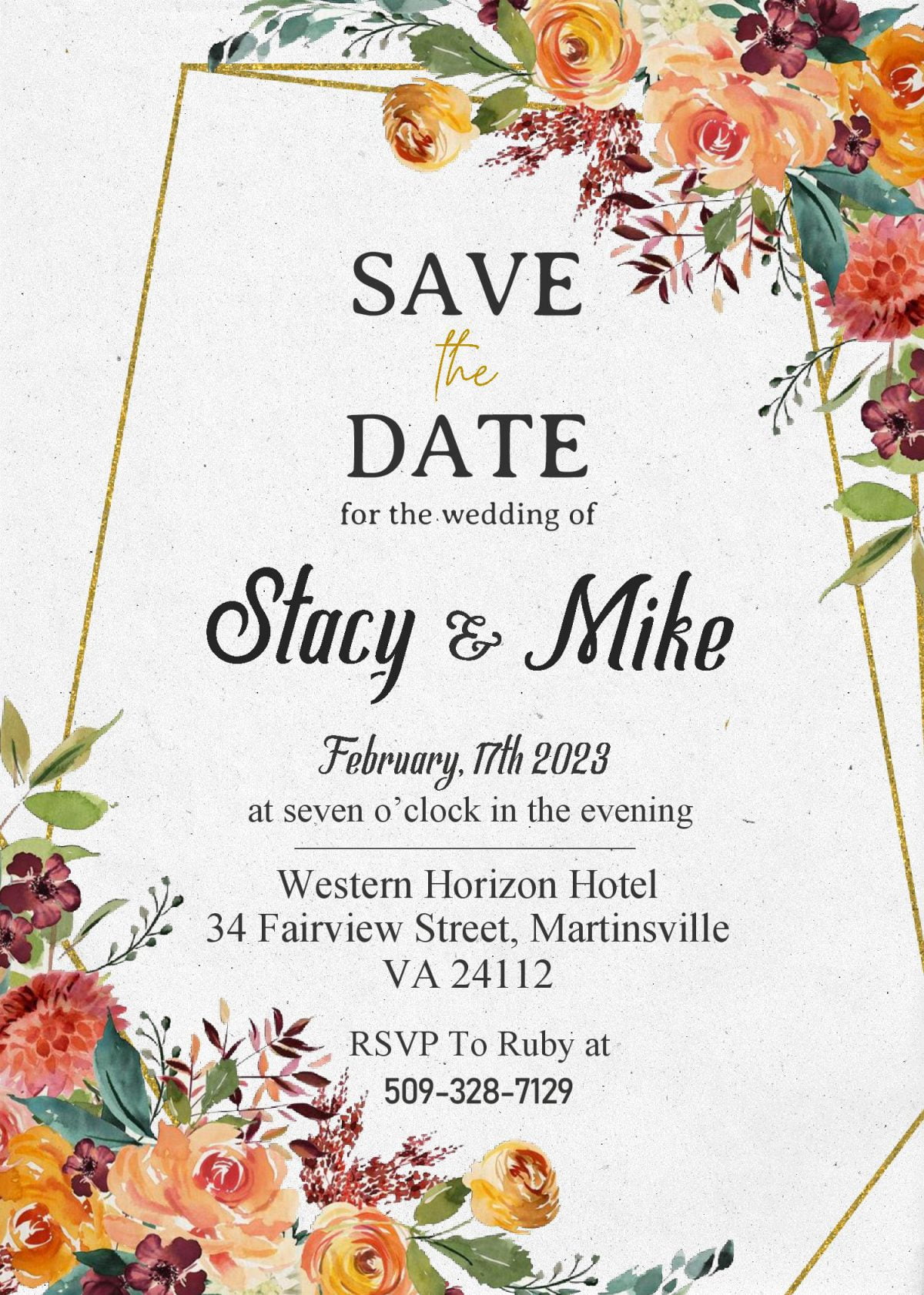 Save The Date Invitation Templates - Editable With MS Word and has watercolor floral