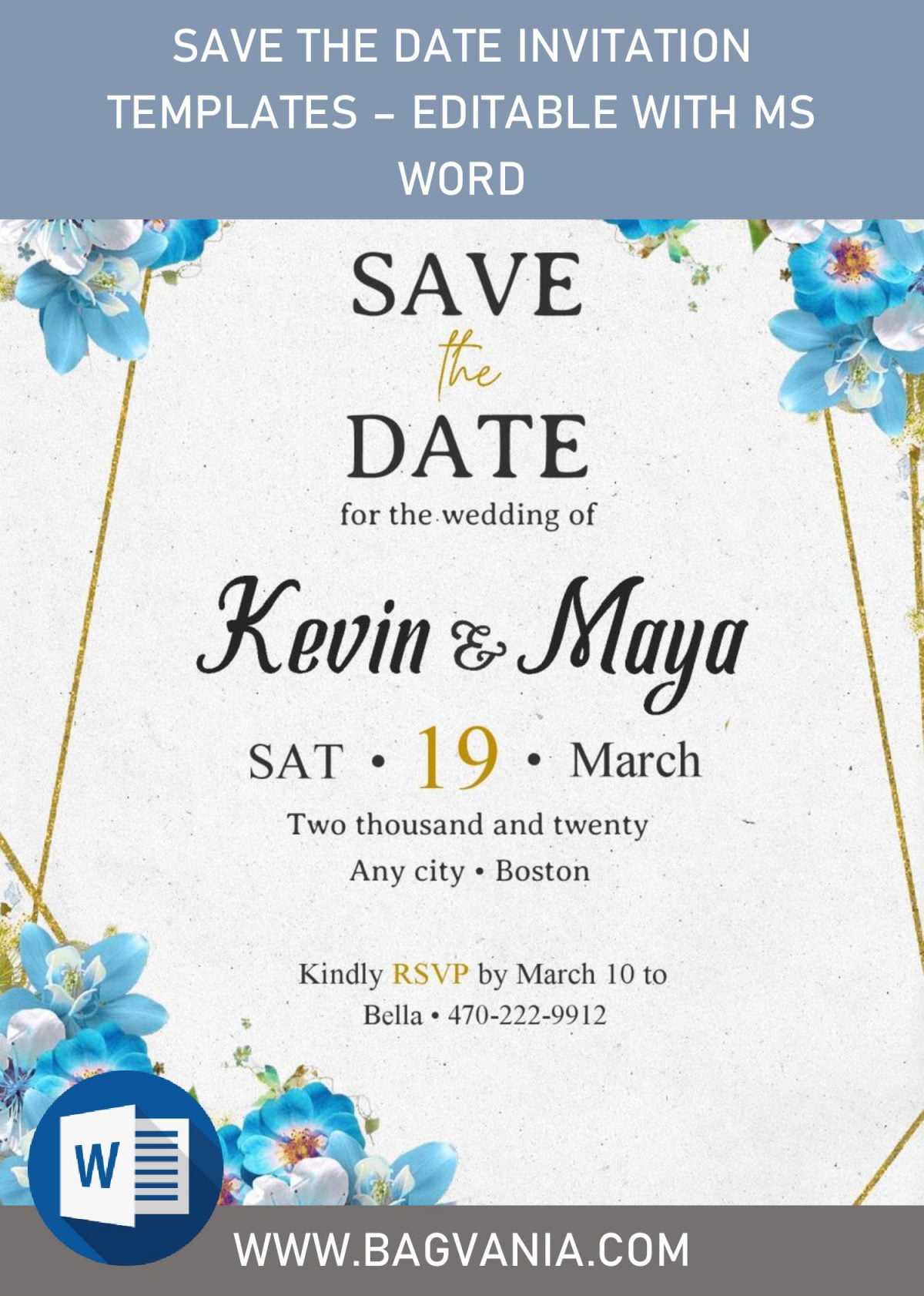 Save The Date Invitation Templates - Editable With MS Word