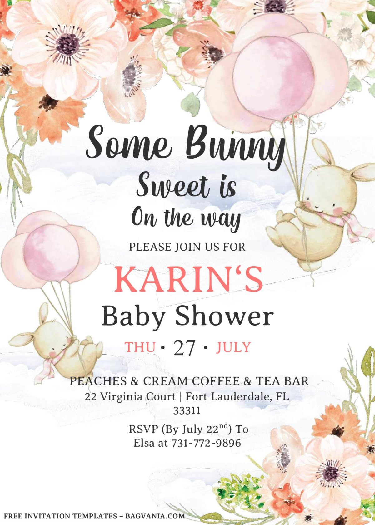 Some Bunny Invitation Templates - Editable With MS Word and has white background
