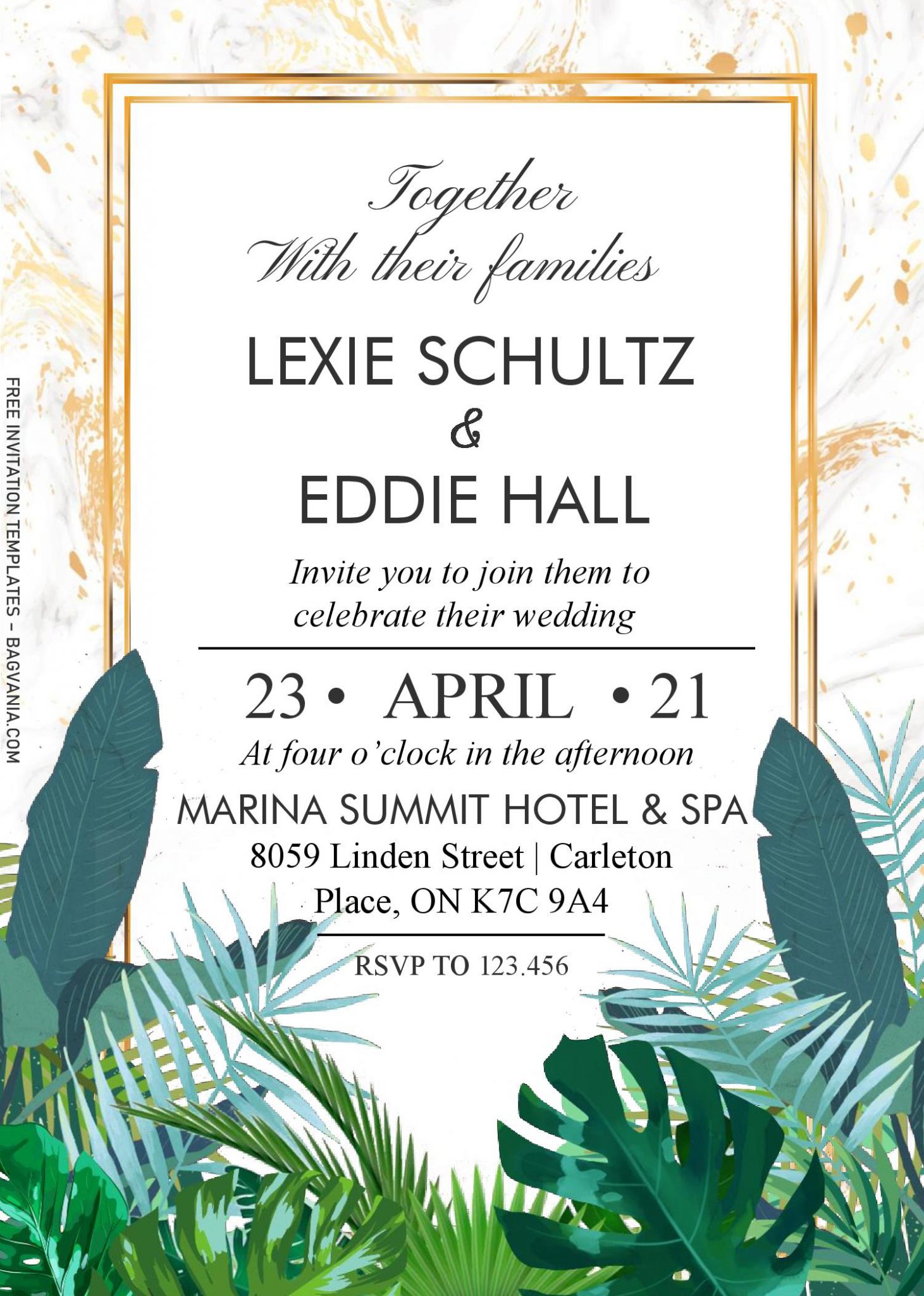 Tropical Leaves Invitation Templates – Editable With MS Word | FREE