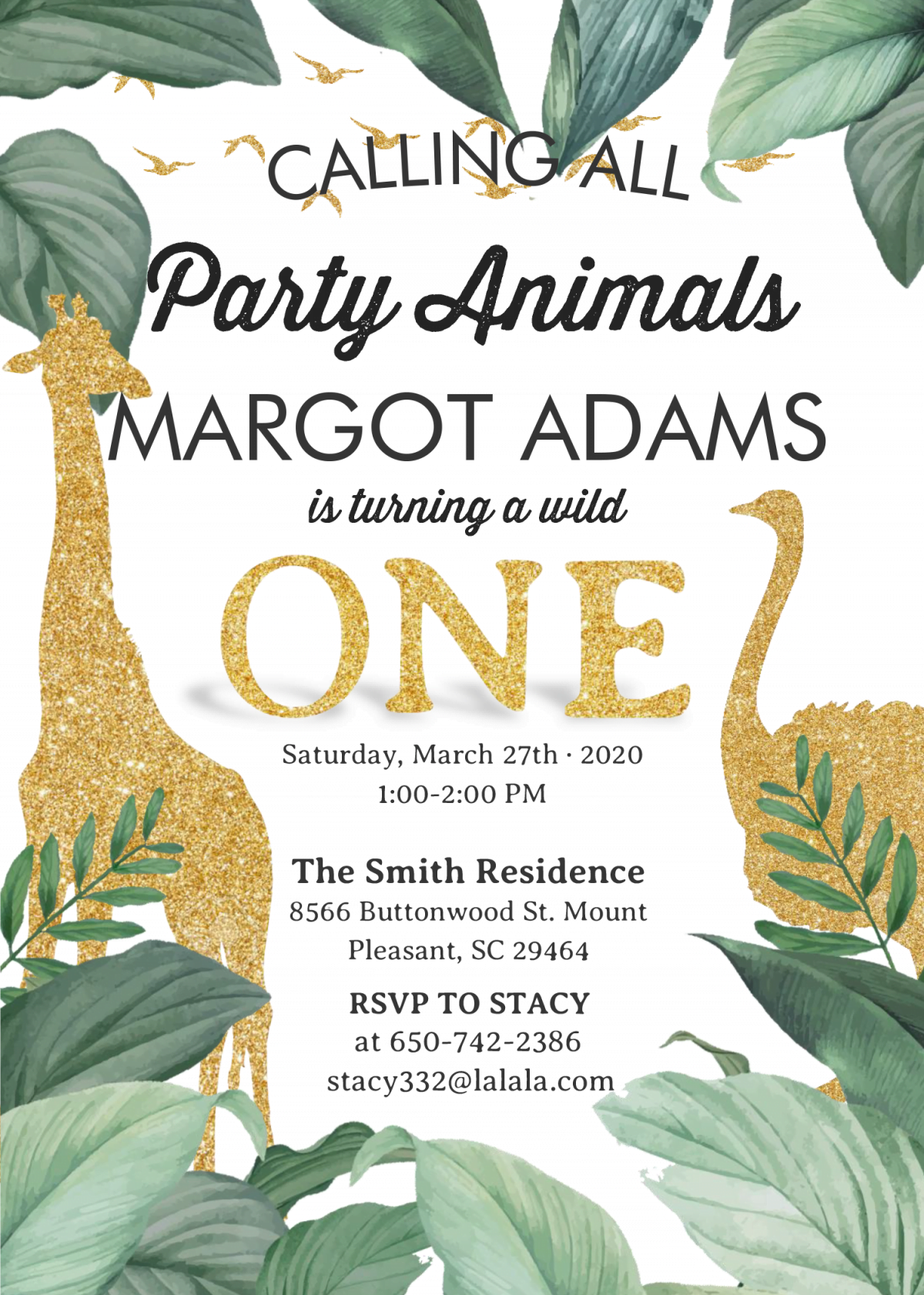 Wild One Invitation Templates - Editable With MS Word and has white background
