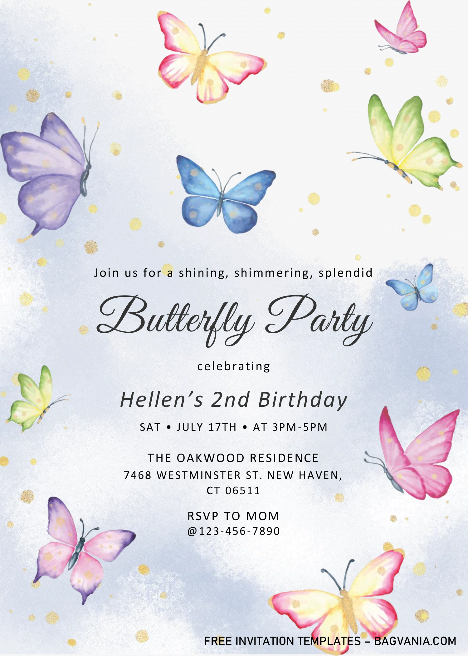 Magical Butterflies Invitation Templates Editable Docx Free Printable Birthday Invitation Templates Bagvania