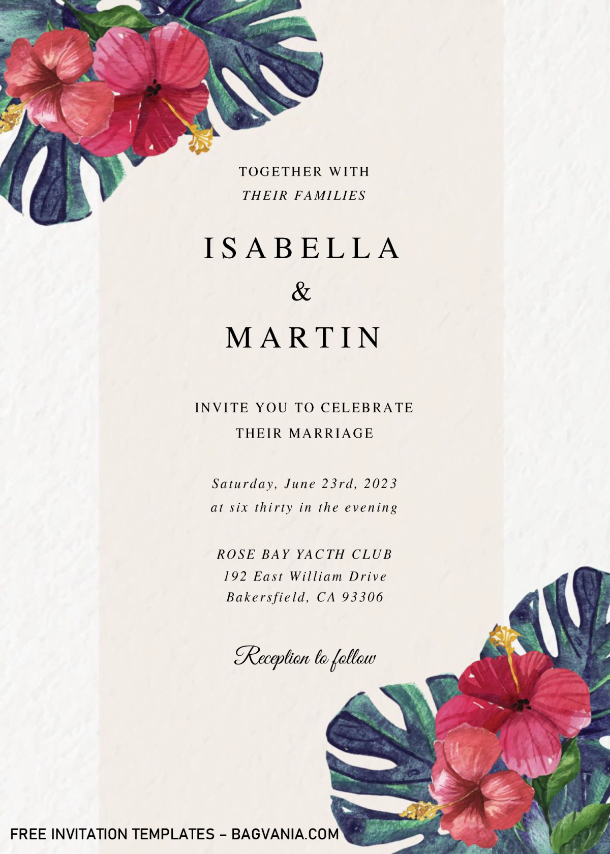 Modern Tropical Invitation Templates - Editable With MS Word and has two tone design