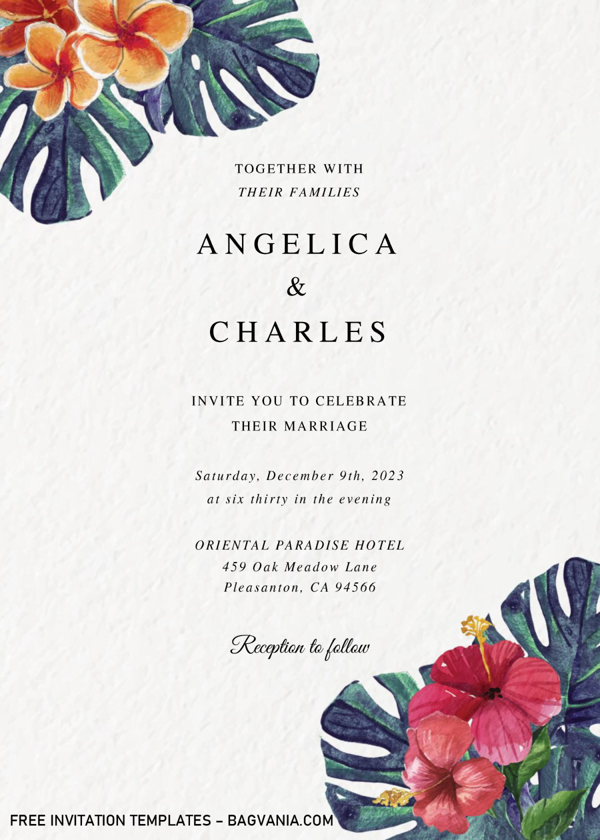 Modern Tropical Invitation Templates - Editable With MS Word and has modern and minimalist design