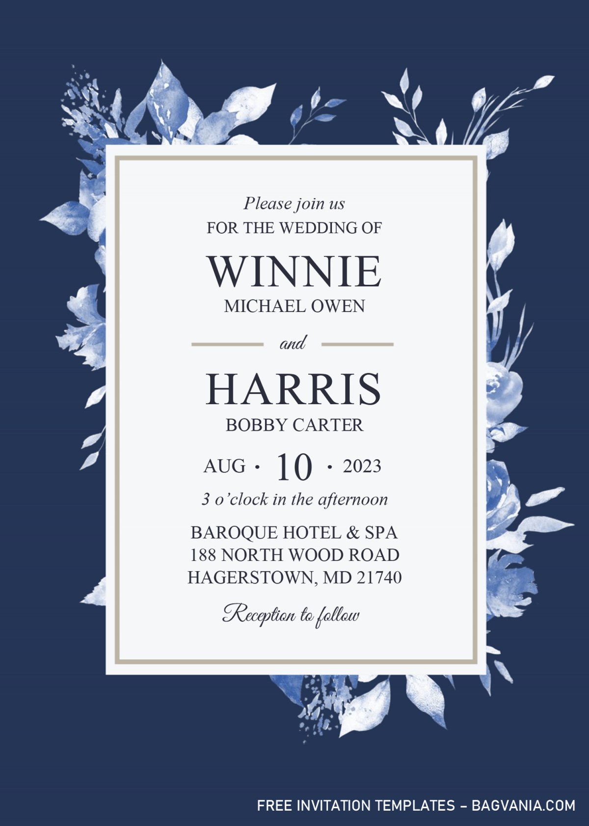 Modern Navy Invitation Templates - Editable With Microsoft Word and has 