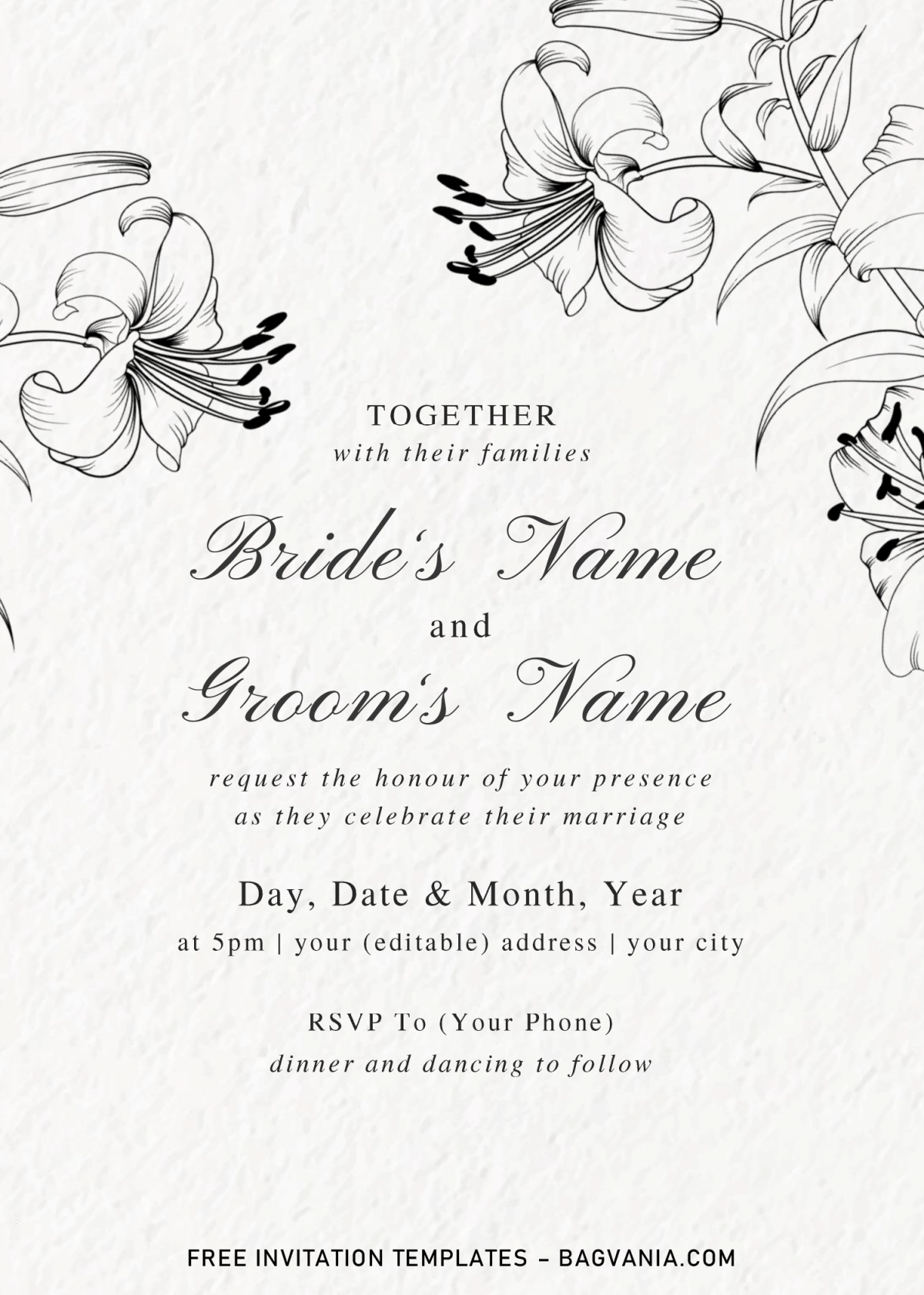 Botanical Branches Invitation Templates - Editable .Docx and has six different designs