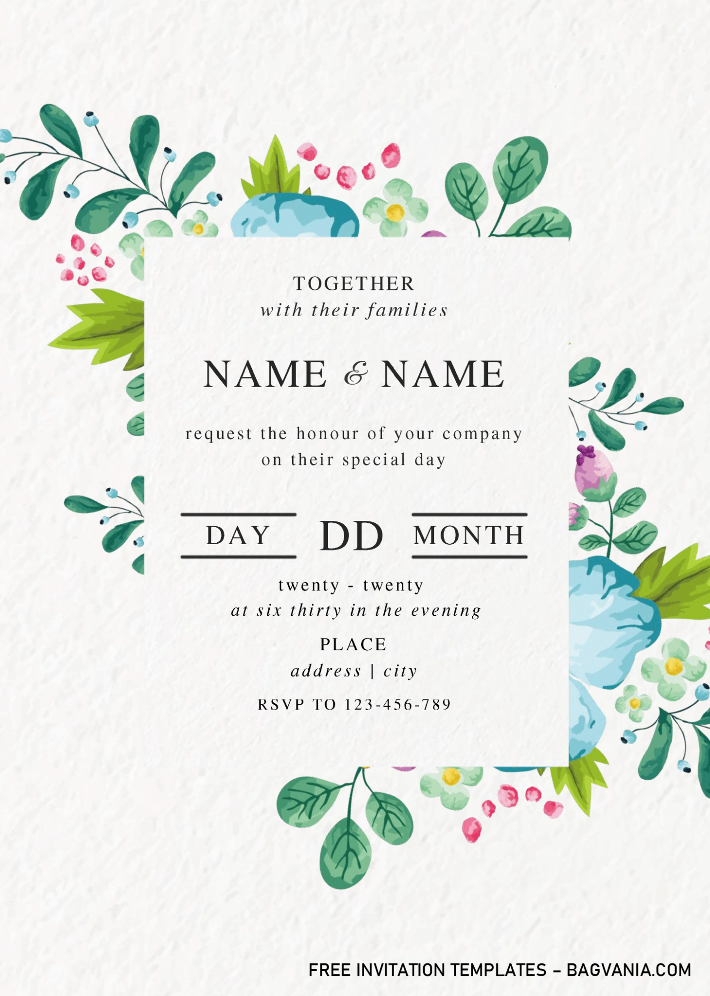 Modern Floral Invitation Templates – Editable With MS Word | FREE ...