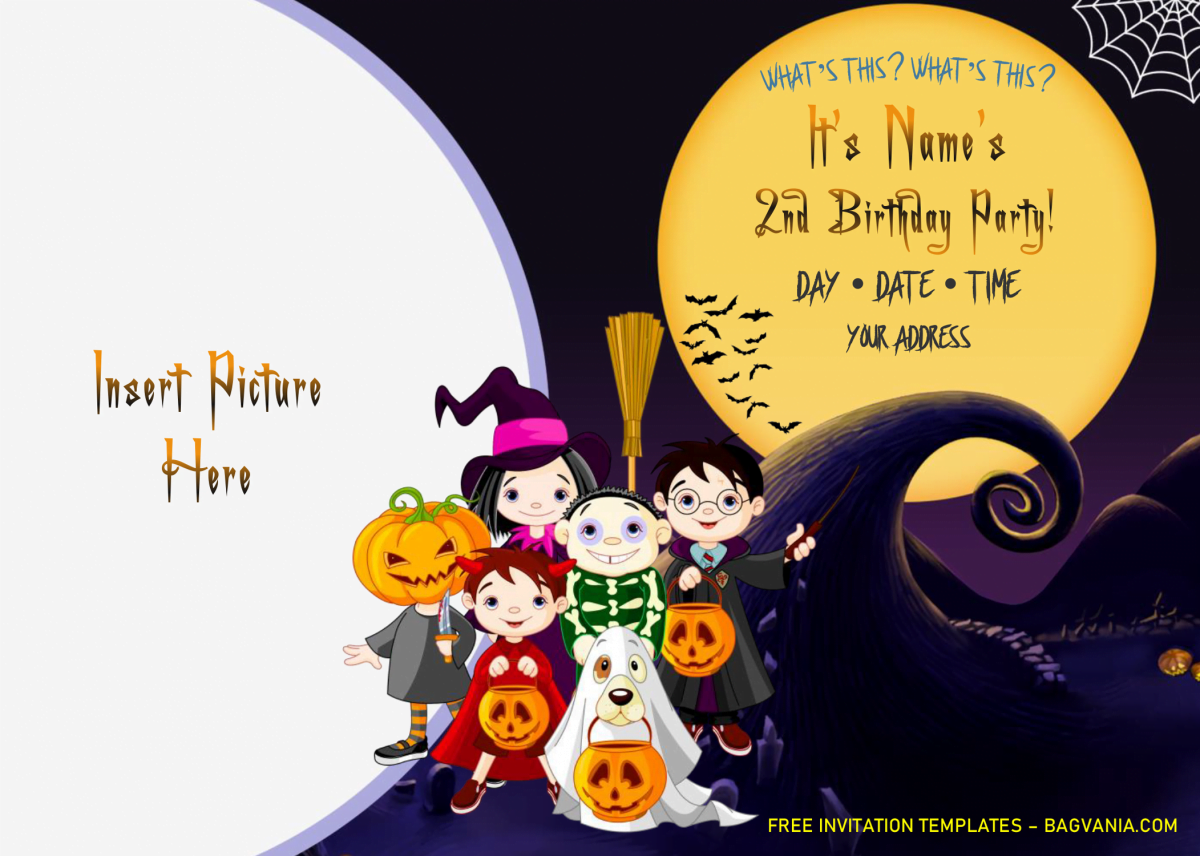 Halloween Birthday Invitation Templates - Editable .Docx and has harry potter and landscape design