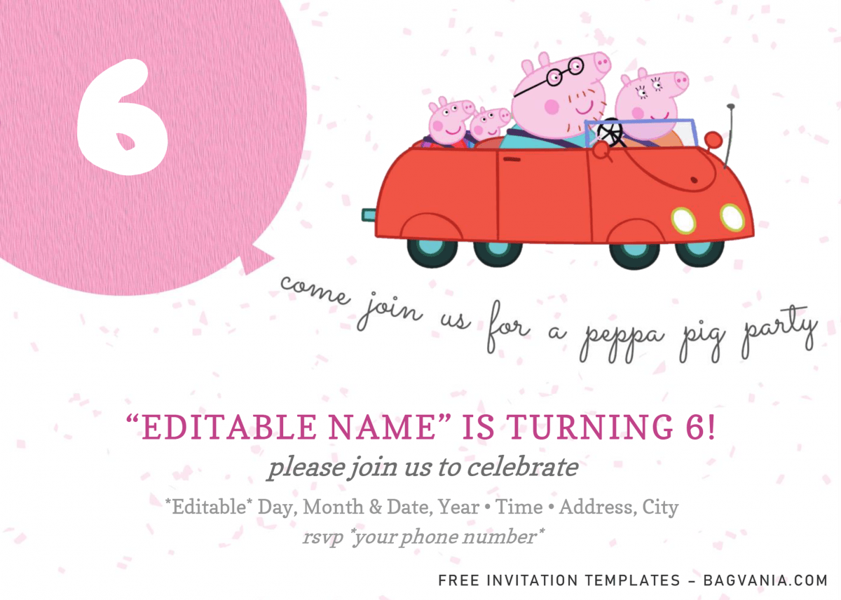 Peppa Pig Baby Shower Invitation Templates - Editable With Microsoft Word and has 