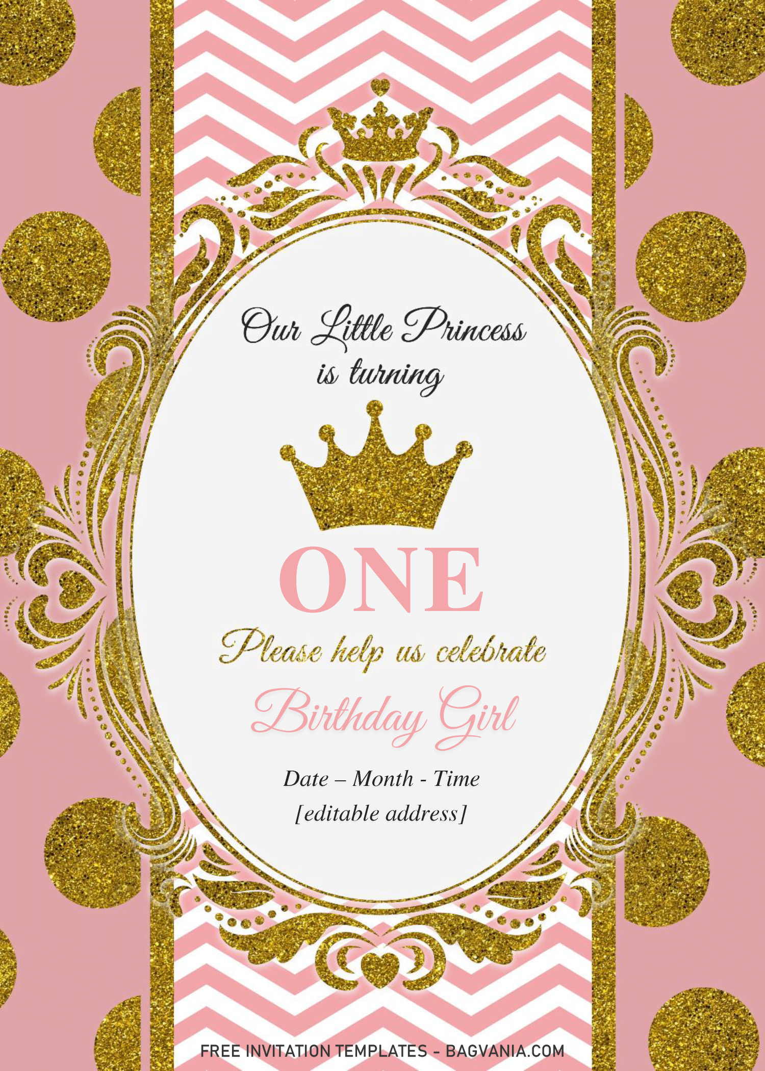 Royal Princess Invitation Templates Editable Docx Free Printable Birthday Invitation Templates Bagvania