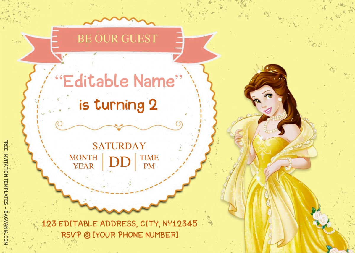 Beauty And The Beast Baby Shower Invitation Templates - Editable With MS Word and has 