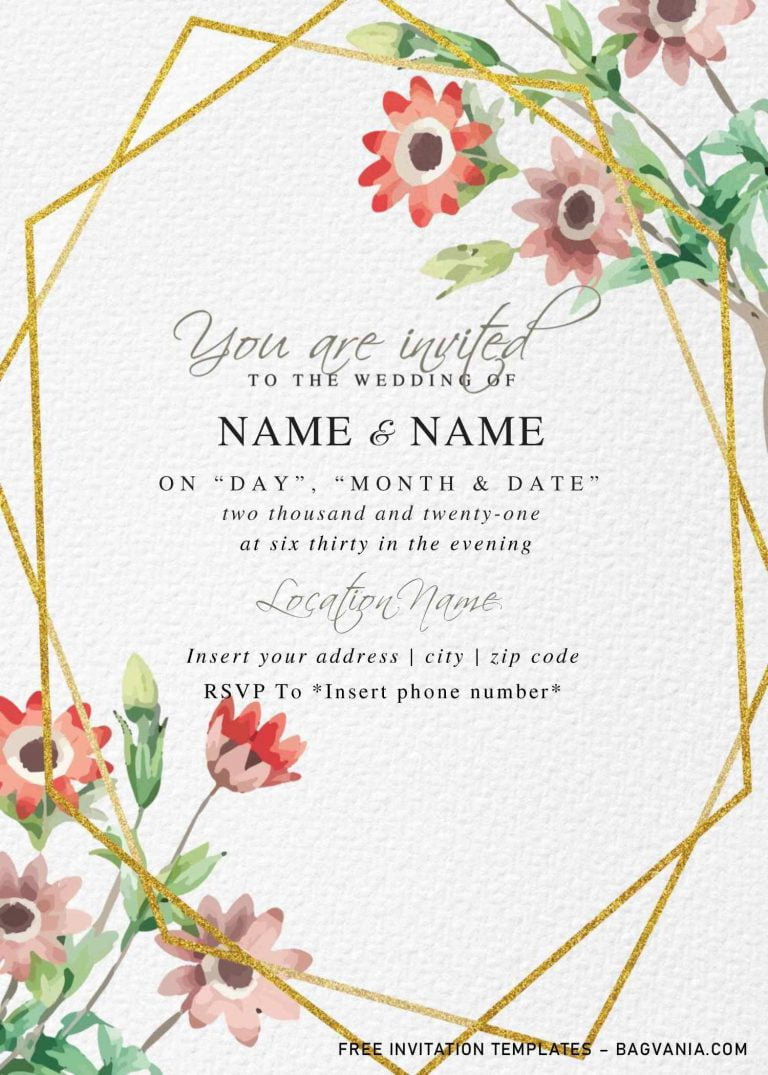 Invitation Card Template Word Free Download