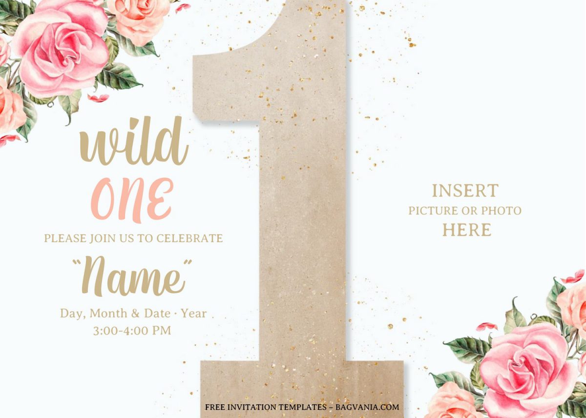Free Wild One Baby Shower Invitation Templates For Word and has number 1 sign
