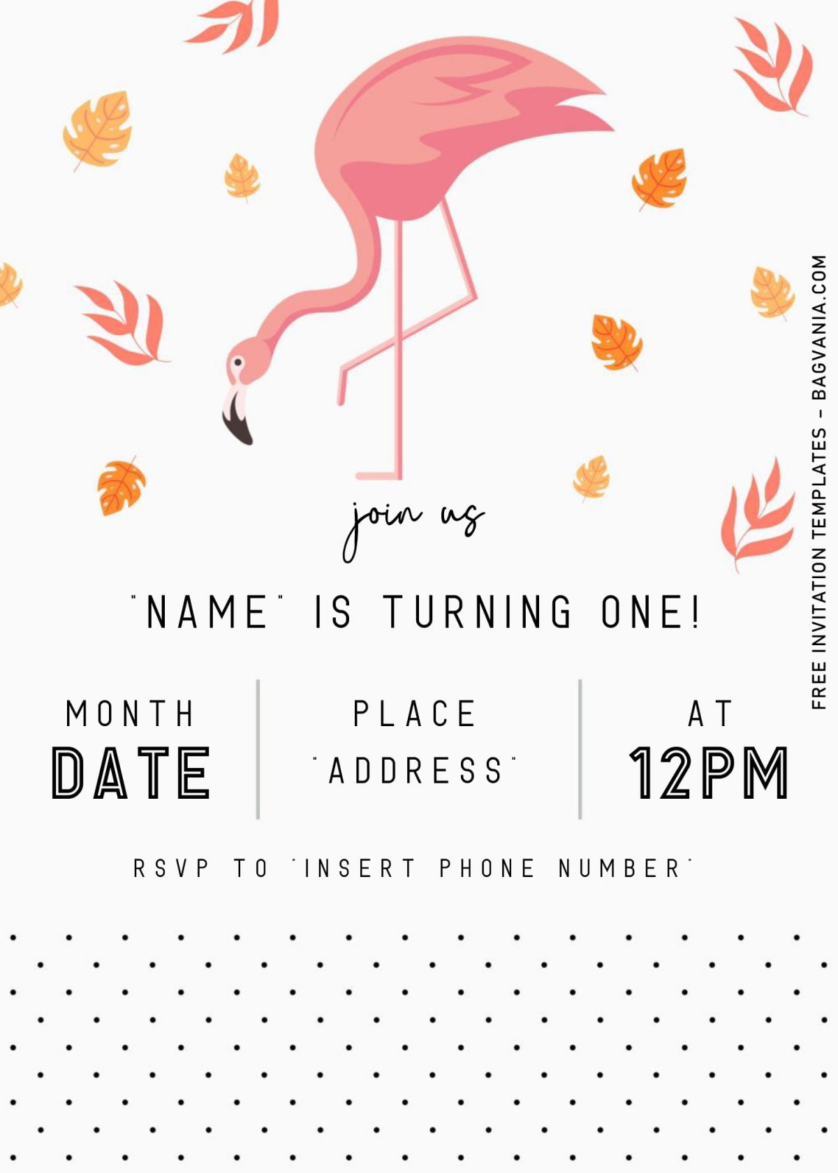 Flamingo Birthday Invitation Templates - Editable With Microsoft Word and has pink flamingo