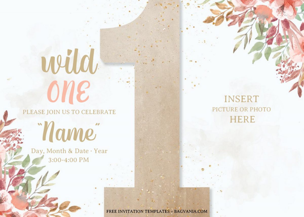 Free Wild One Baby Shower Invitation Templates For Word and has landscape orientation design