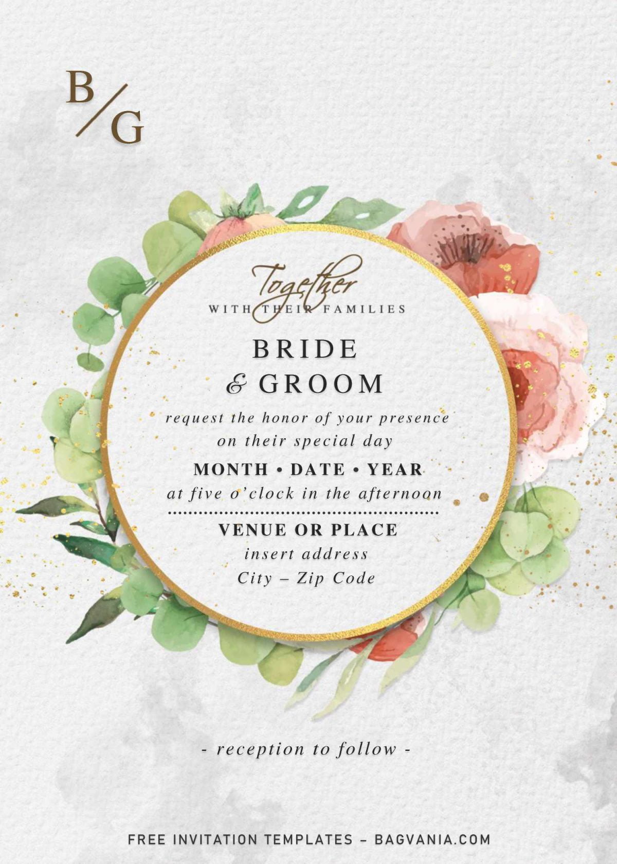 Free Vintage Floral Wedding Invitation Templates For Word and has canvas background