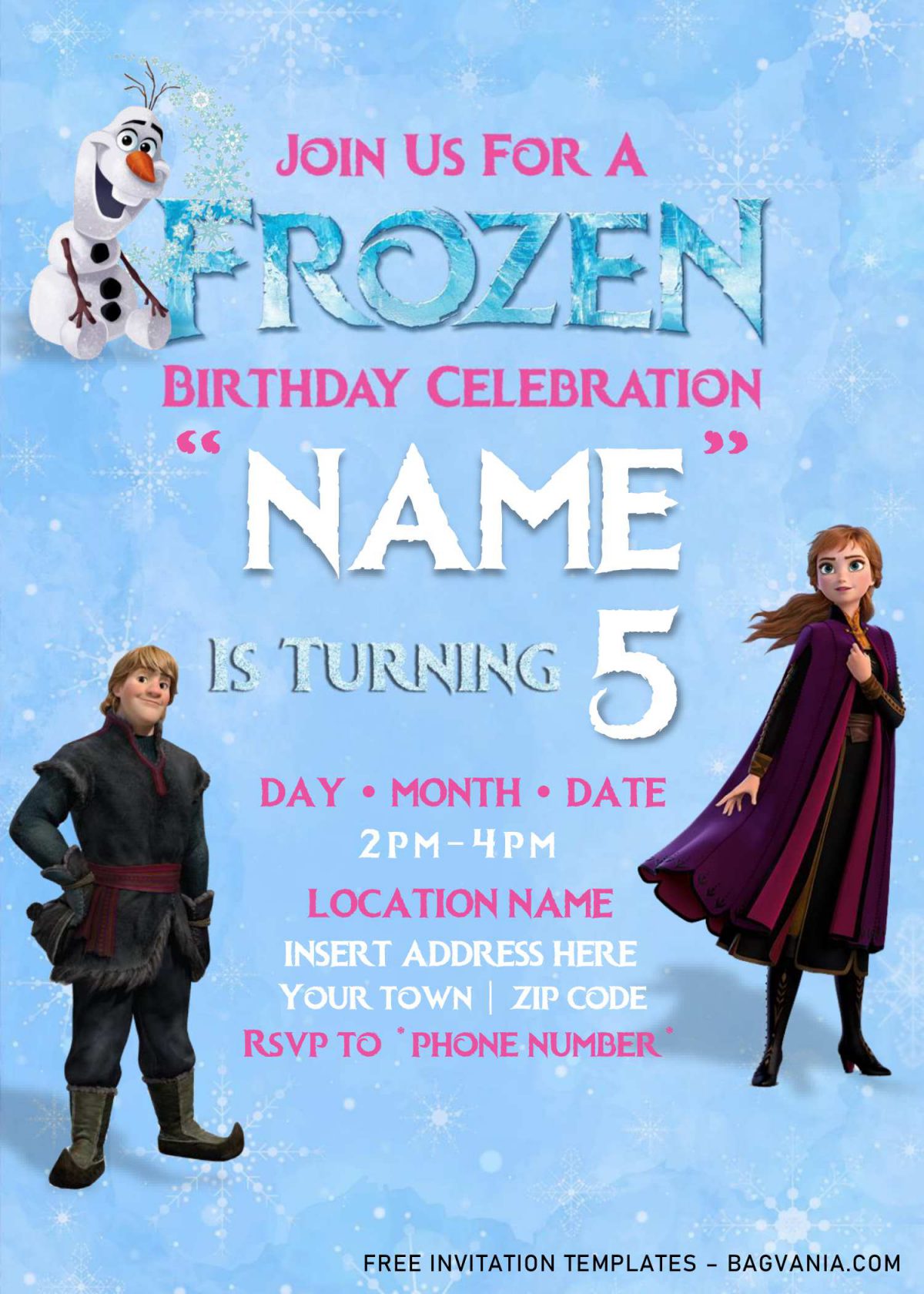 Free Frozen Birthday Invitation Templates For Word and has Portrait design