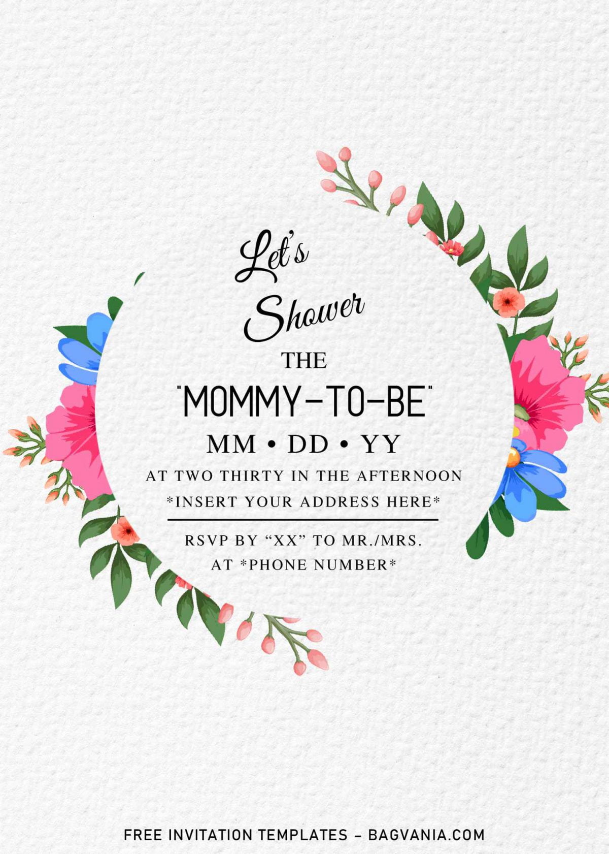 Free Summer Garden Baby Shower Invitation Templates Here and has pink and blue roses