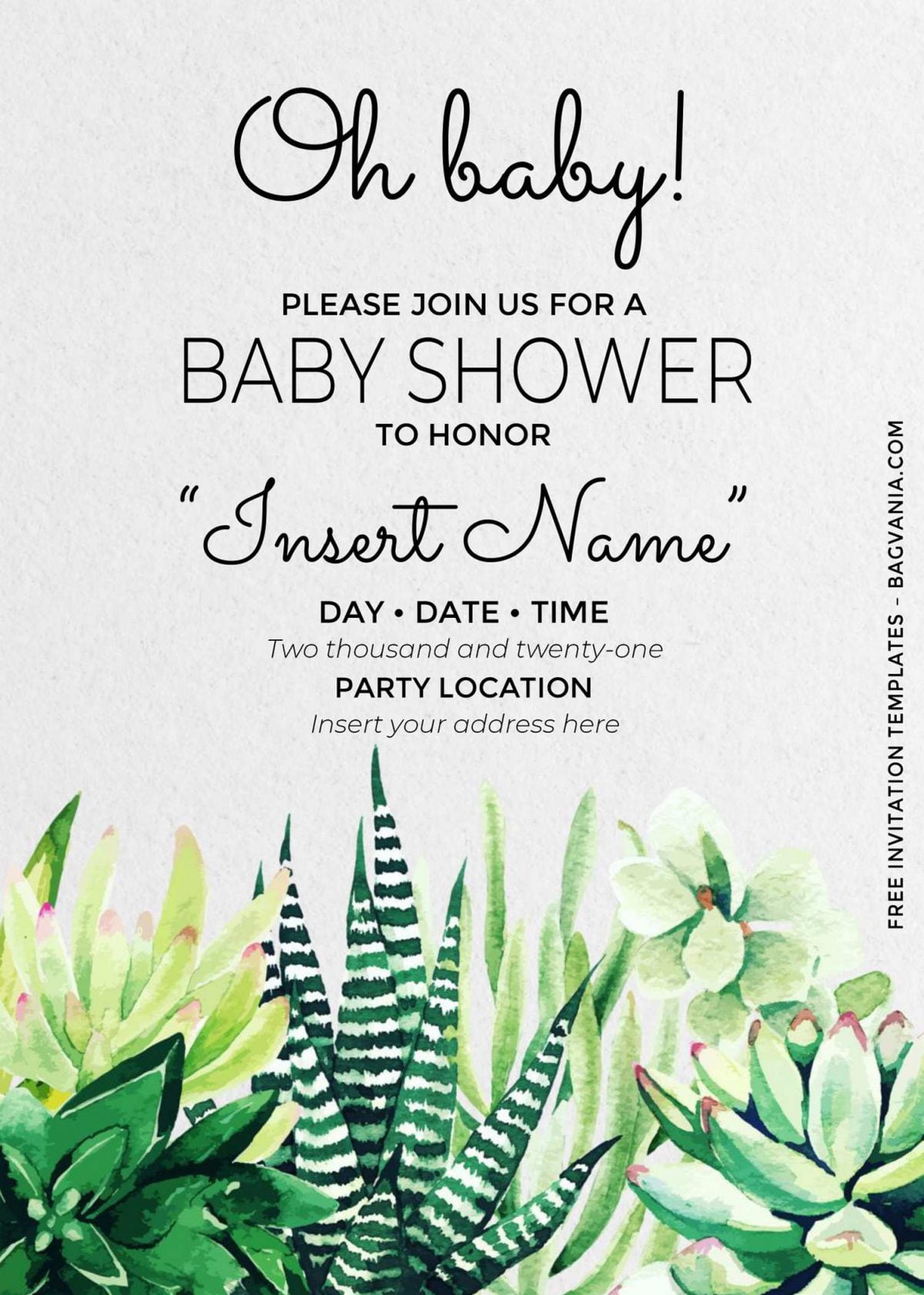 Free Oh Baby Cactus Birthday Invitation Templates For Word and has bold and chic font styles