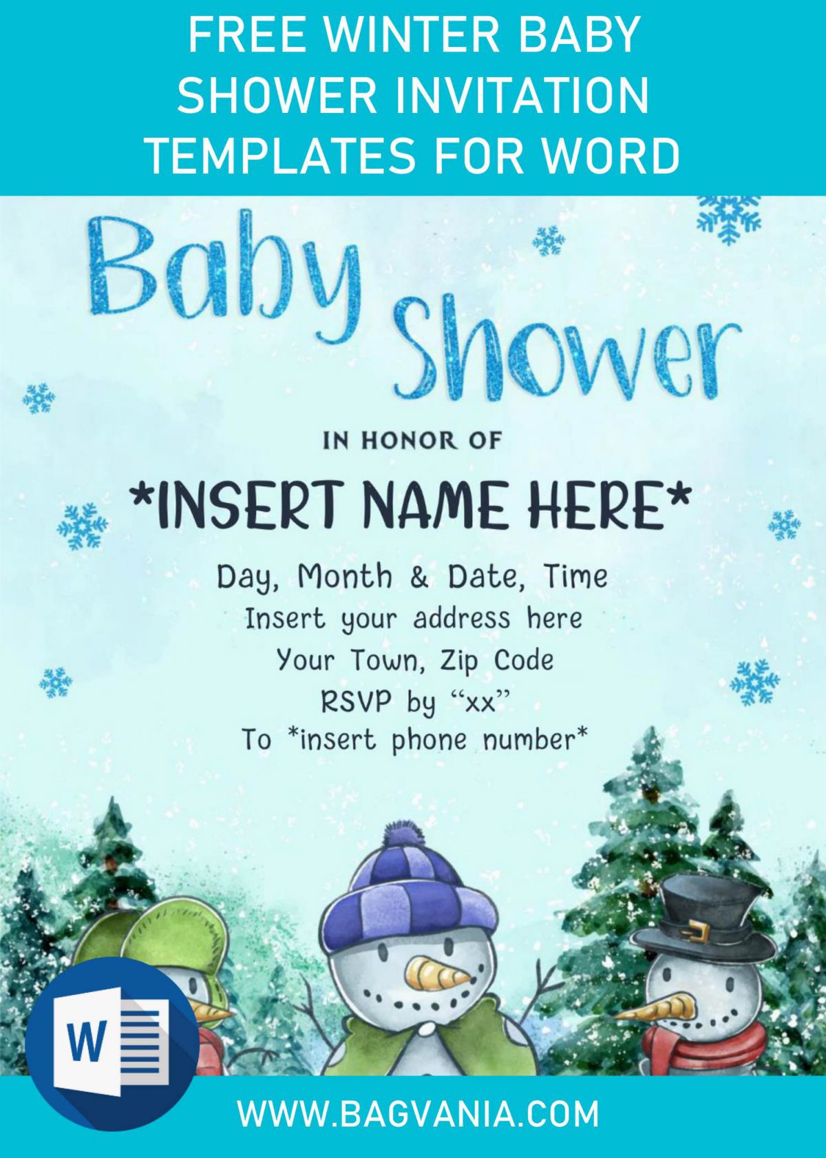 Free Winter Baby Shower Invitation Templates For Word