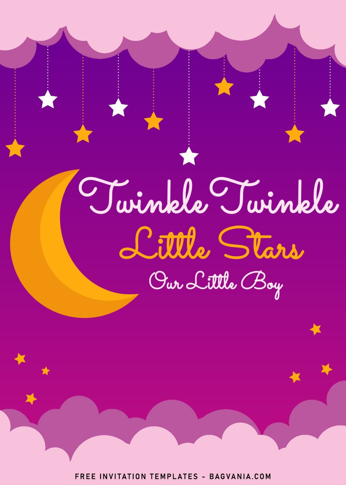 10+ Twinkle Twinkle Little Star Birthday Invitation Templates and has Moon