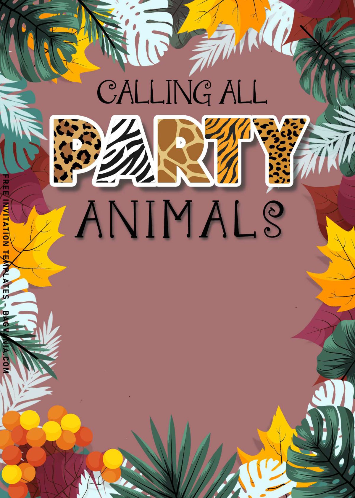 10+ Adorable Wild Animals Birthday Invitation Templates and has portrait orientation design