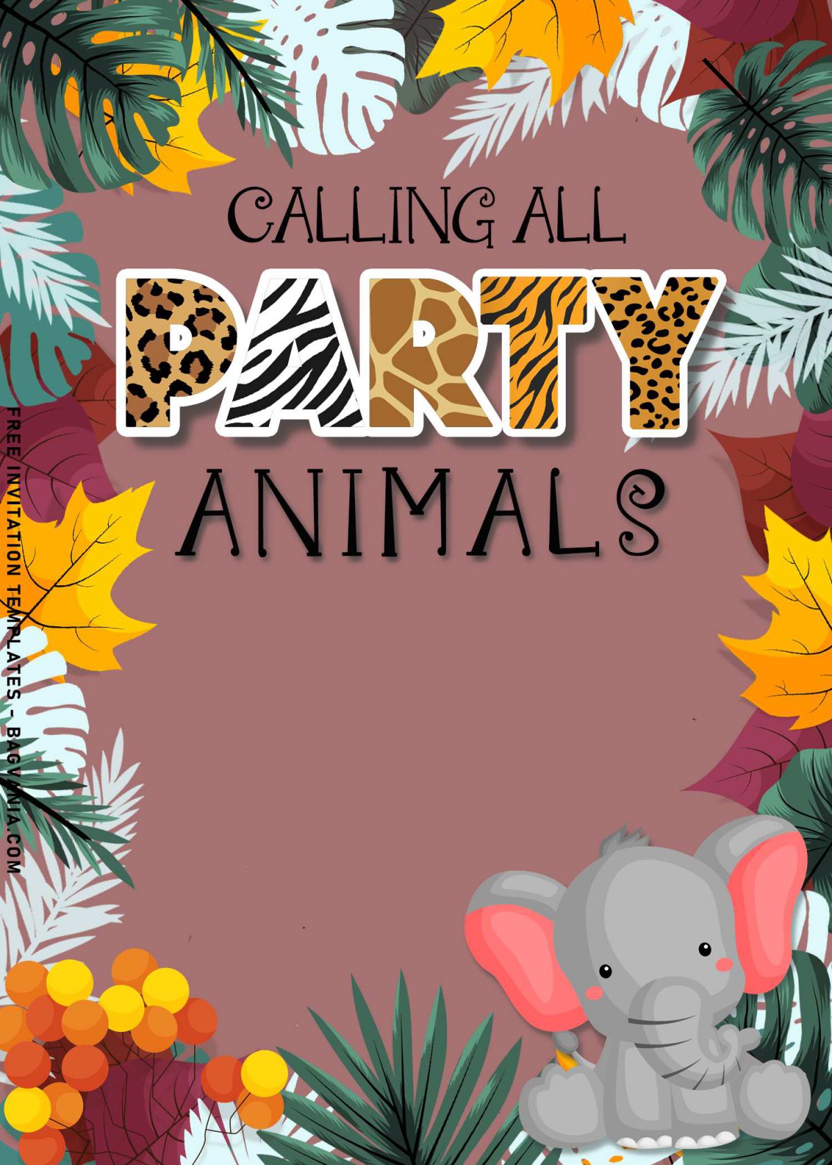 10+ Adorable Wild Animals Birthday Invitation Templates and has animals body print