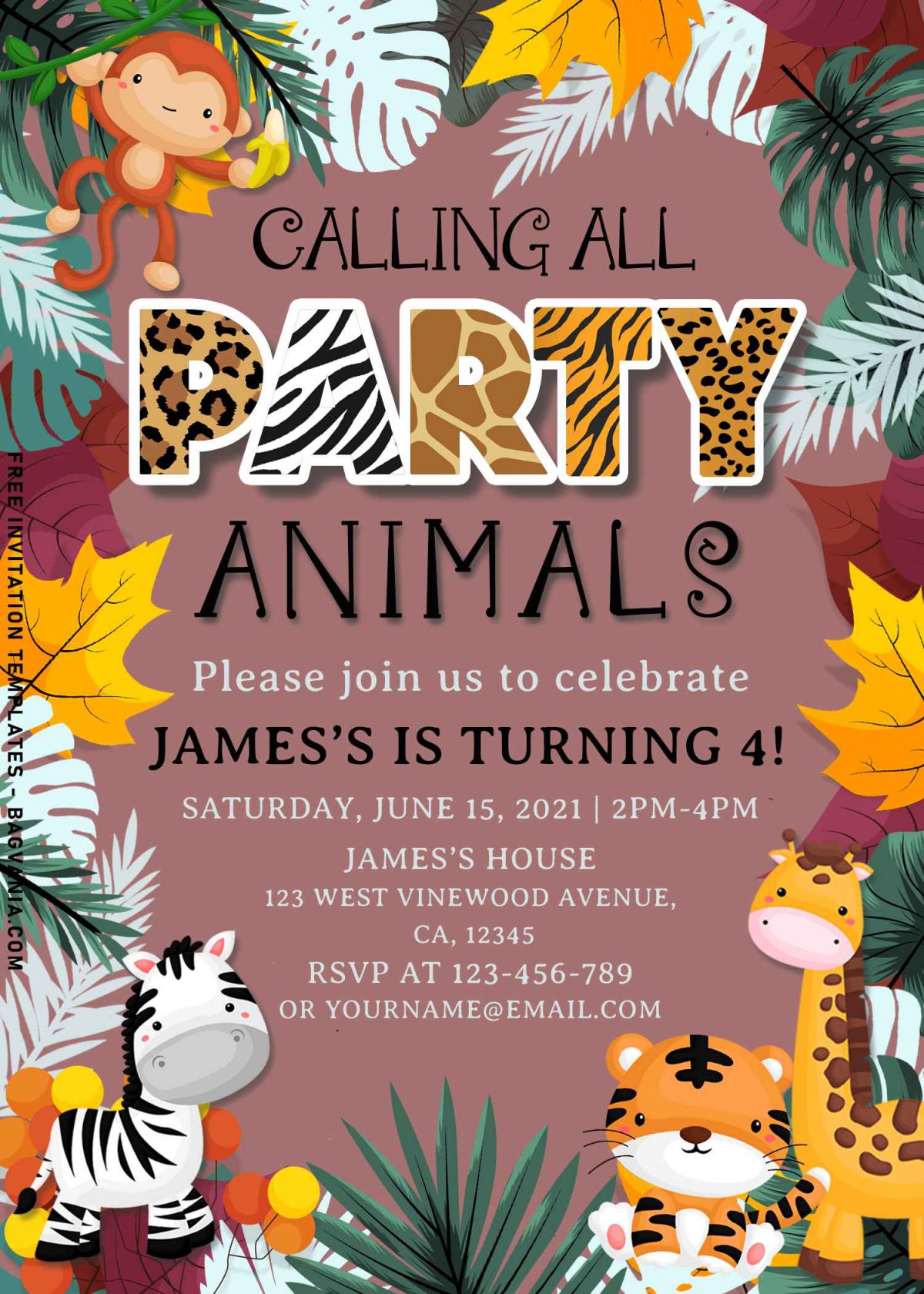 10+ Adorable Wild Animals Birthday Invitation Templates
