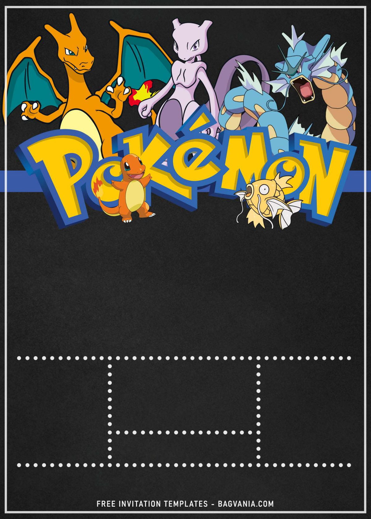 11+ Awesome Pokemon Chalkboard Invitation Templates For Boys Birthday Party and has cool Chalkboard background