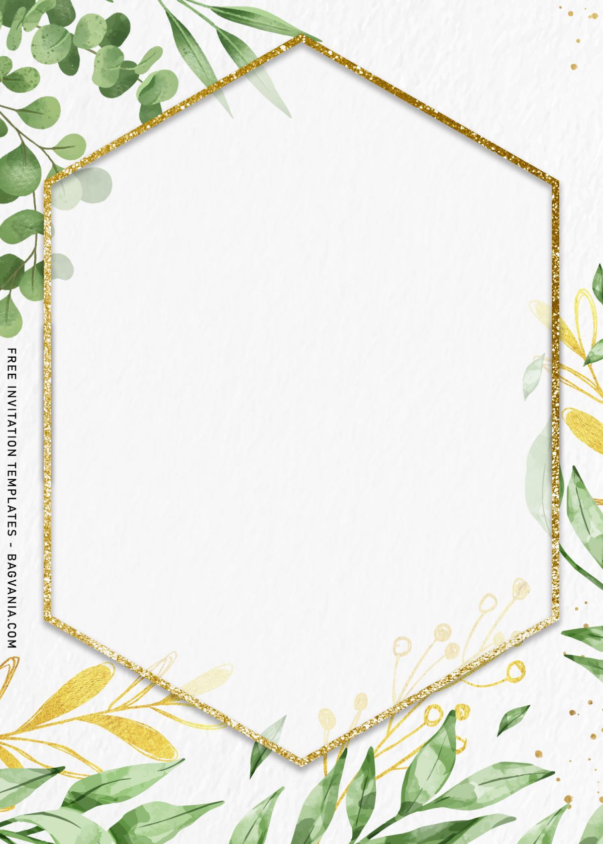 7+ Stunning Garden Inspired Birthday Invitation Templates and has sparkling gold textured hexagon frame