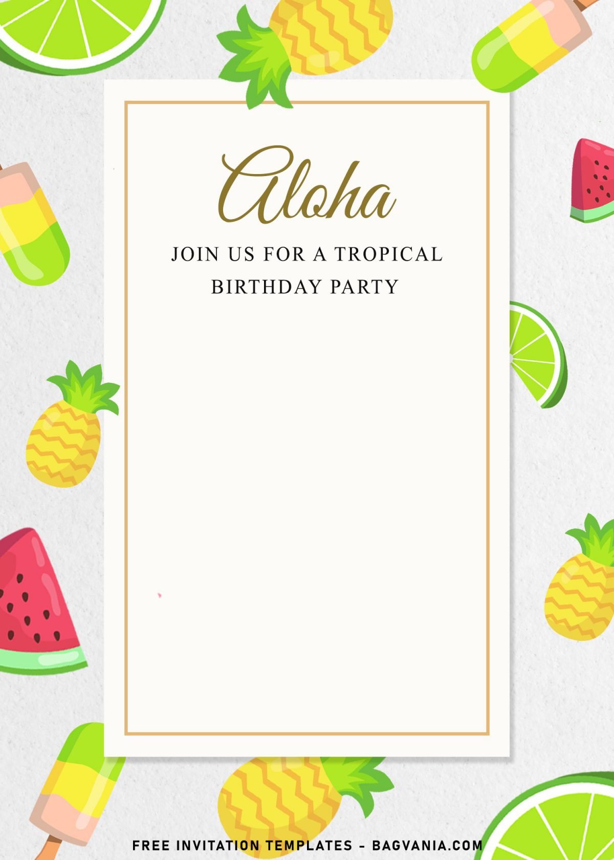 7+ Best Tropical Birthday Invitation Templates To Celebrate Your Kid's Birthday In Summer and has Portrait orientation design