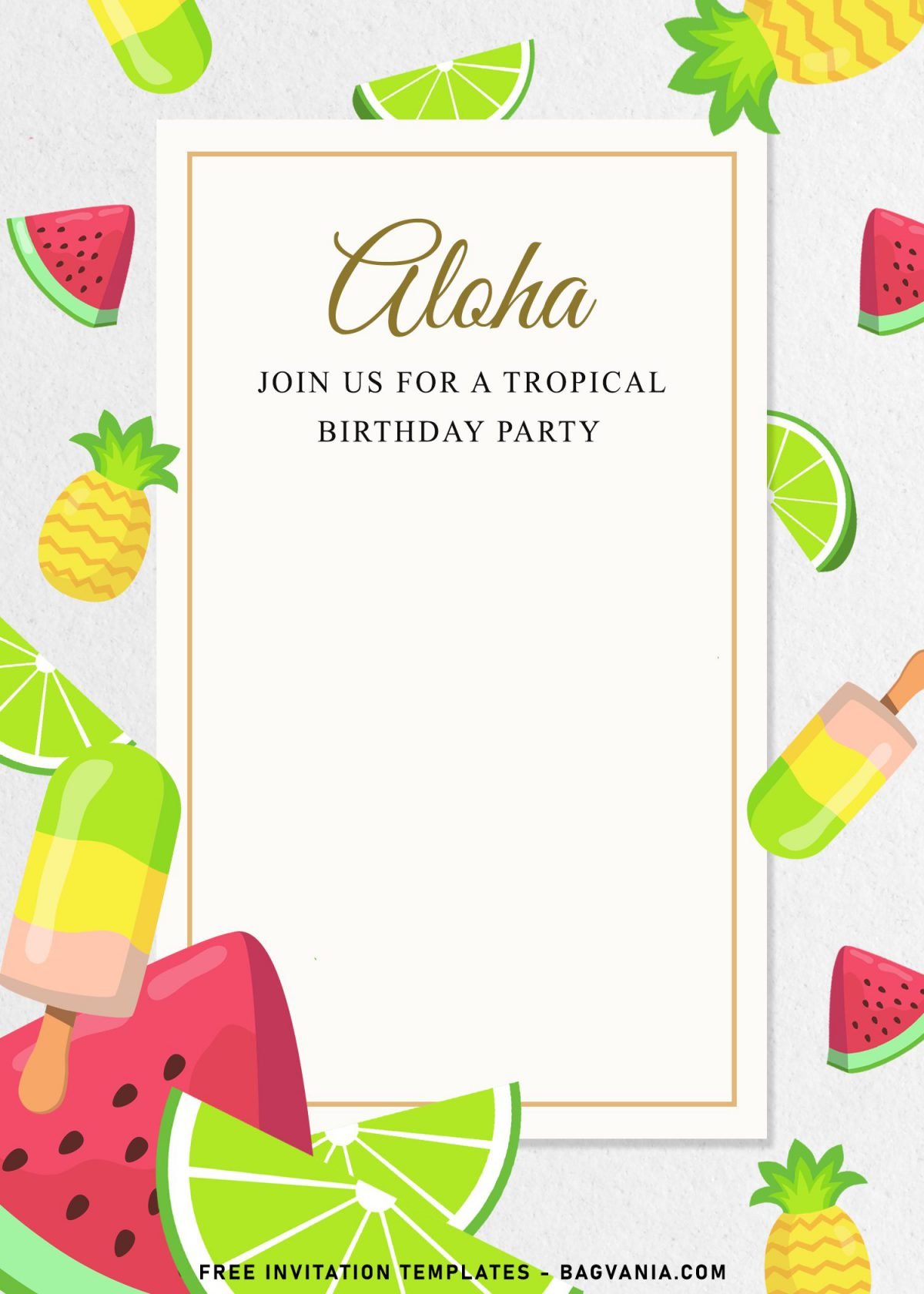 7+ Best Tropical Birthday Invitation Templates To Celebrate Your Kid's Birthday In Summer and has Pineapples 