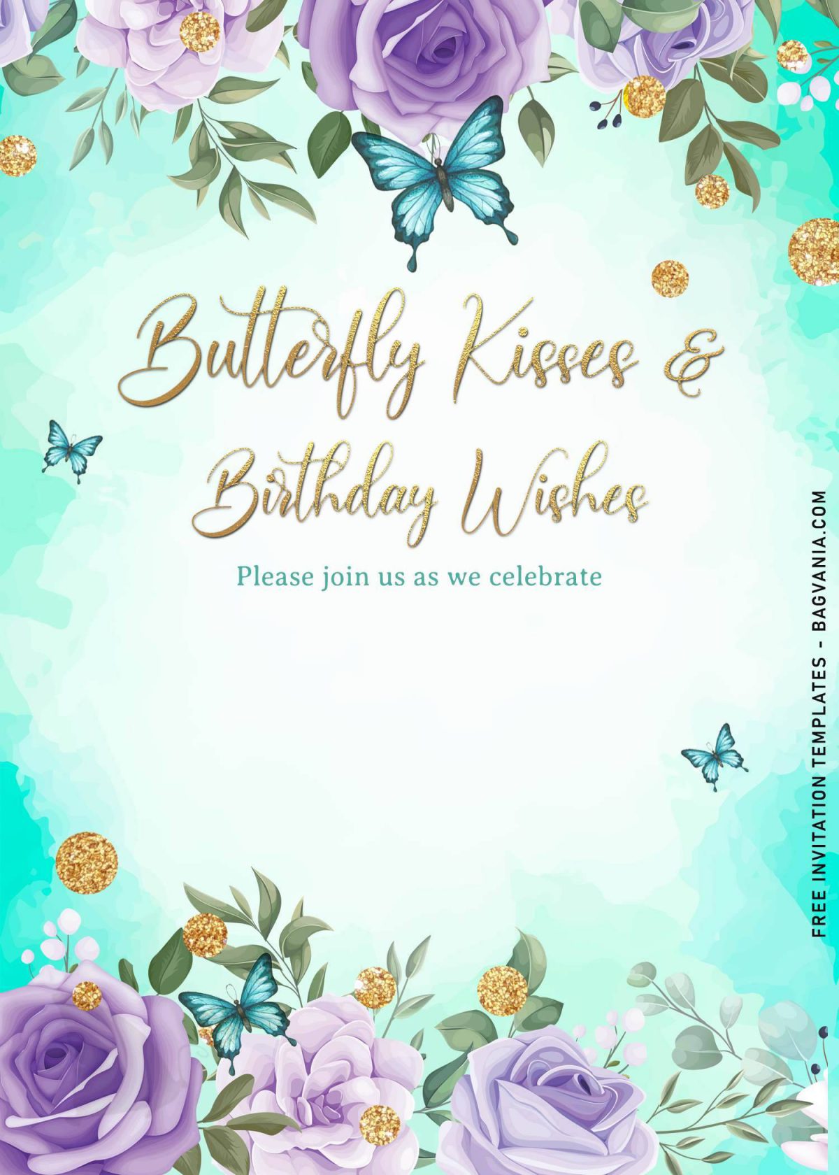 7+ Magical Watercolor Butterfly Birthday Invitation Templates and has blue butterflies