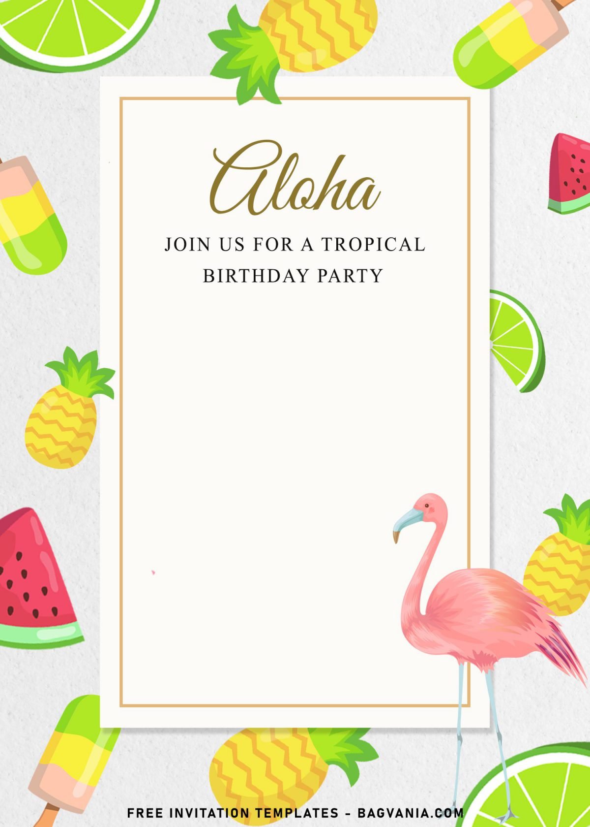 7+ Best Tropical Birthday Invitation Templates To Celebrate Your Kid's Birthday In Summer and has Watermelon