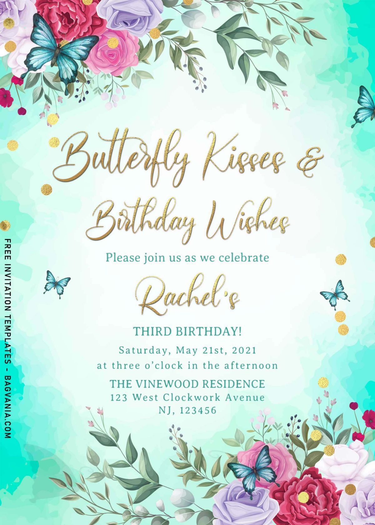 7+ Magical Watercolor Butterfly Birthday Invitation Templates and has 
